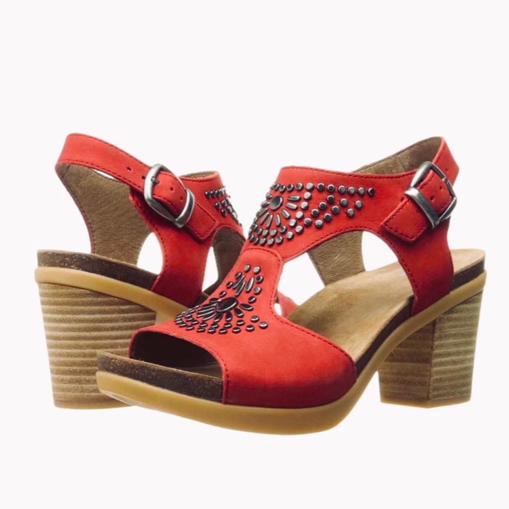 Beautiful Dansko Deandra Red Sandals, Size 40/ W 9.5-10 US